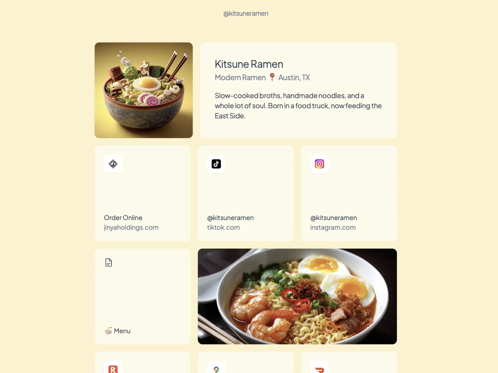 Kitsune Ramen's tini.bio