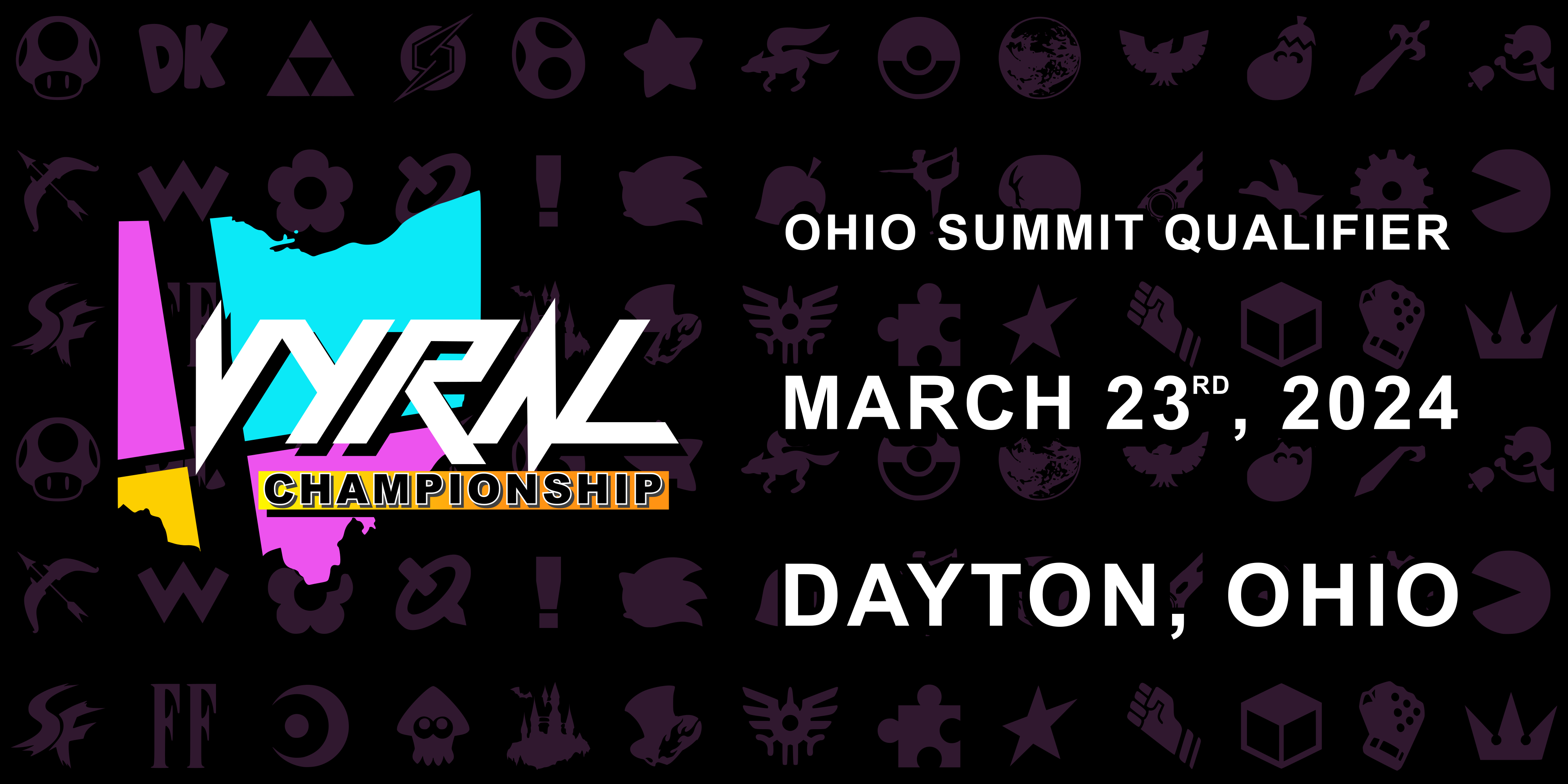 Promotional ad for a qualifier tournament in Super Smash Bros Ultimate, hosted in Vyral E-Sports Compound.<br>