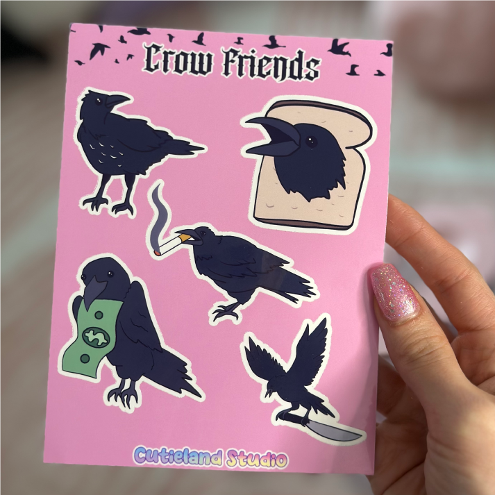 crow friends sticker sheet<br>