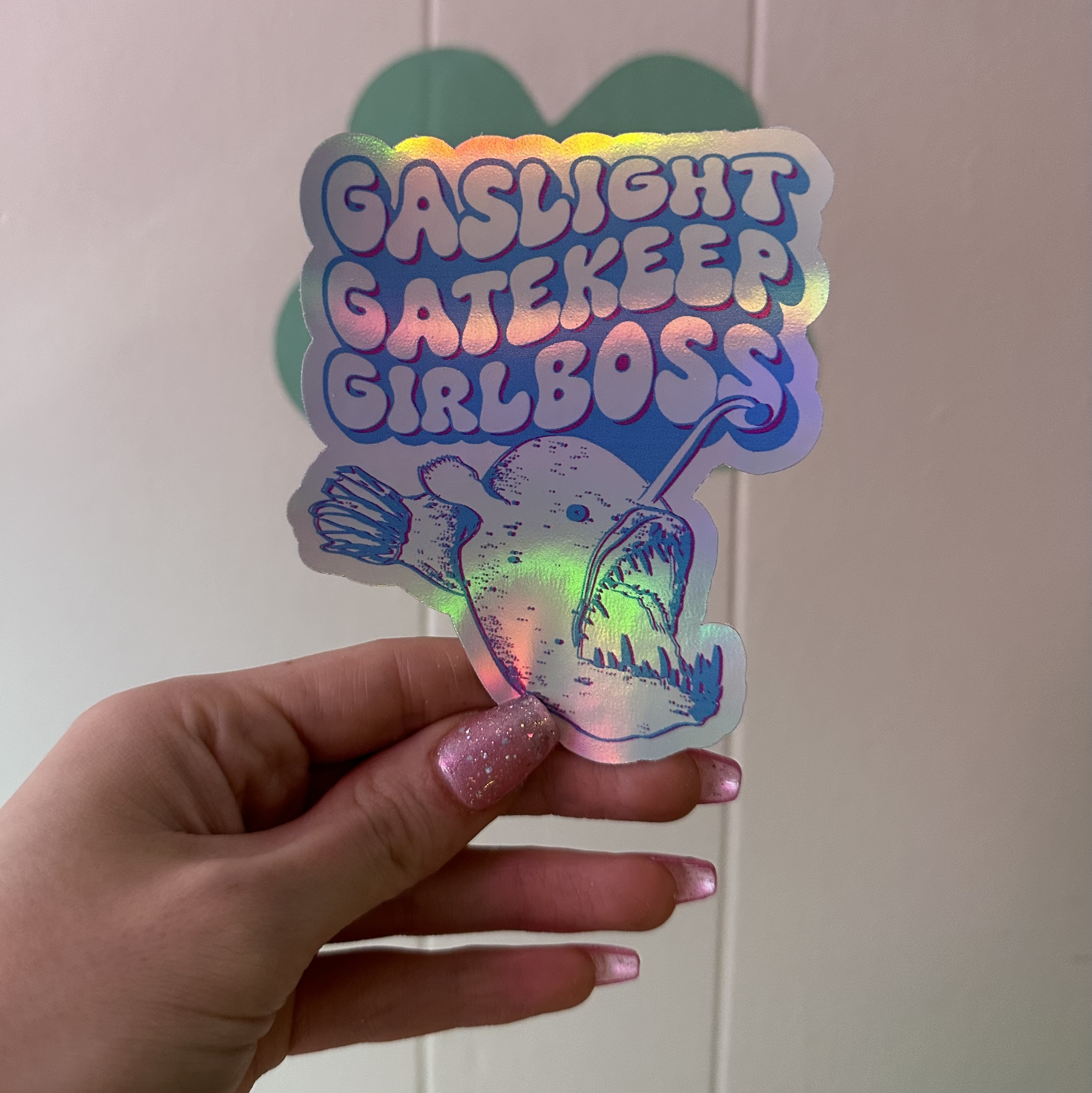 anglerfish holographic sticker<br>