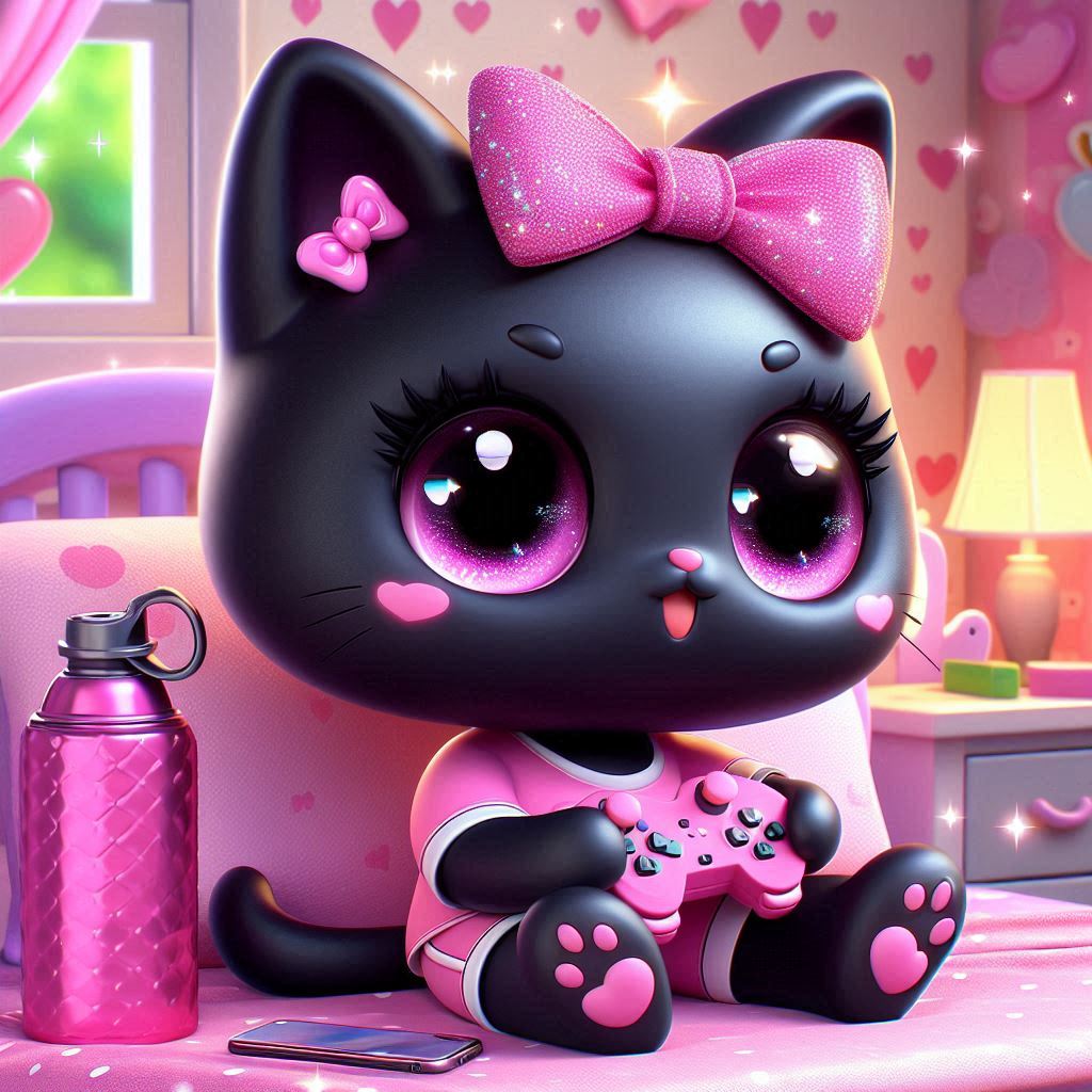 Gamer Kitty Character for Twitter 