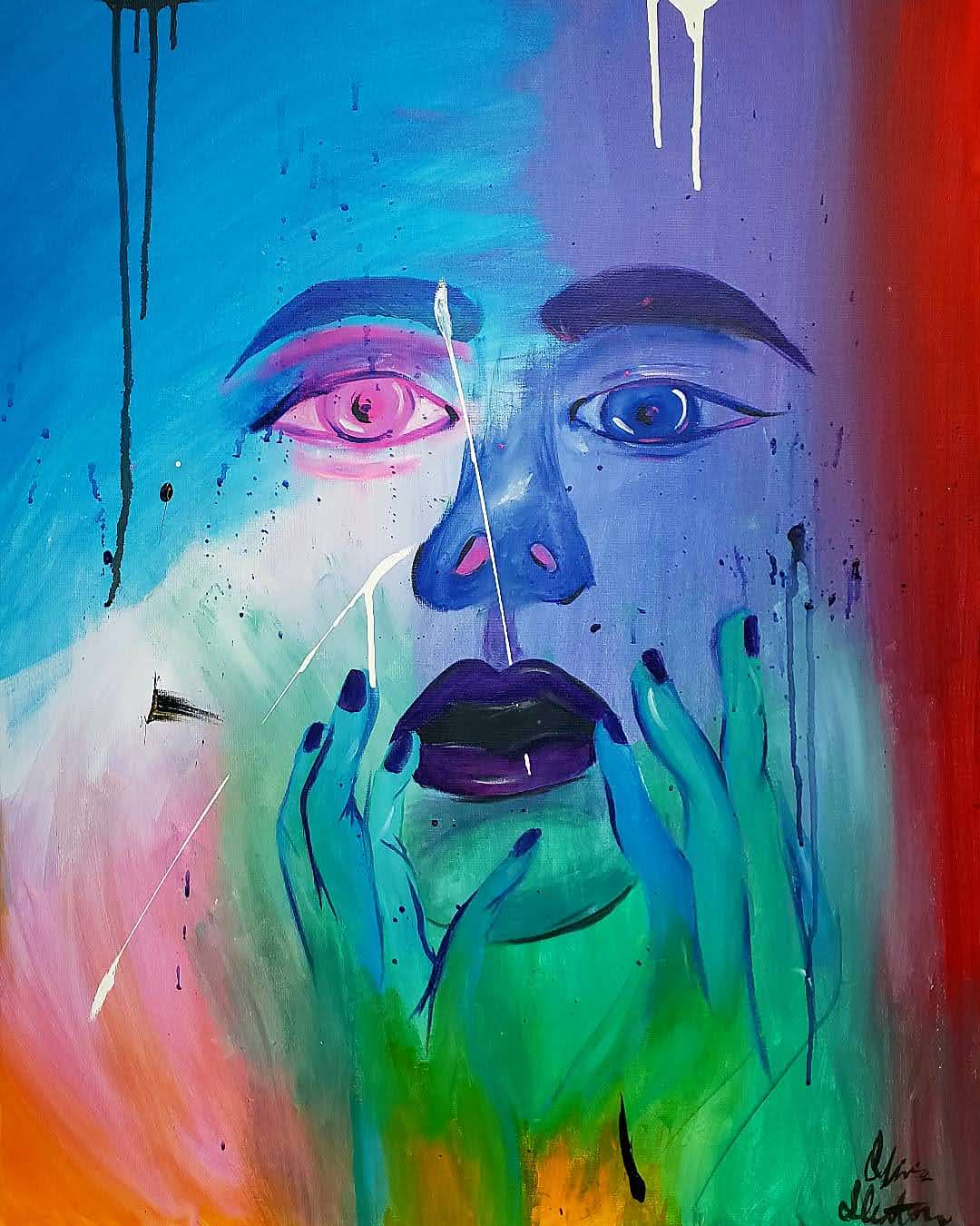 Abstract Face. Acrylic on Canvas, 2020