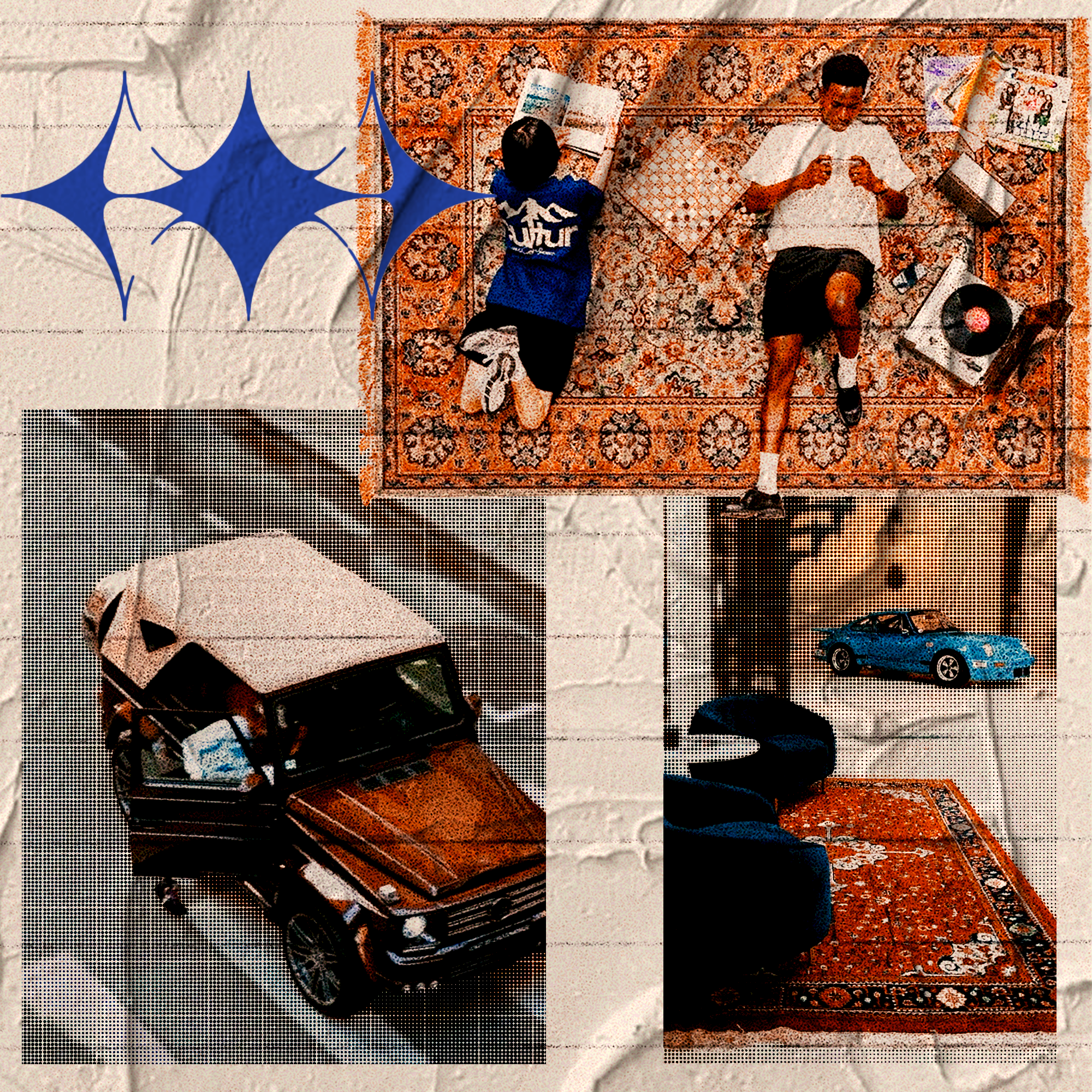 plastered blue and brown colorway<br>