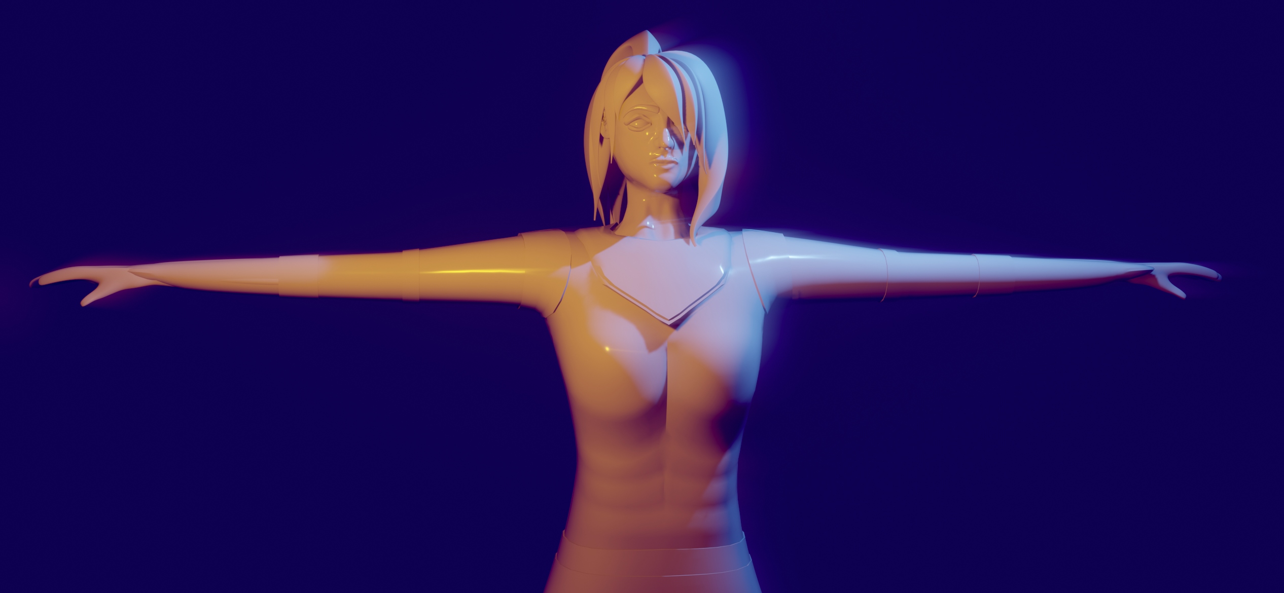 Sculpted head, rest modelled