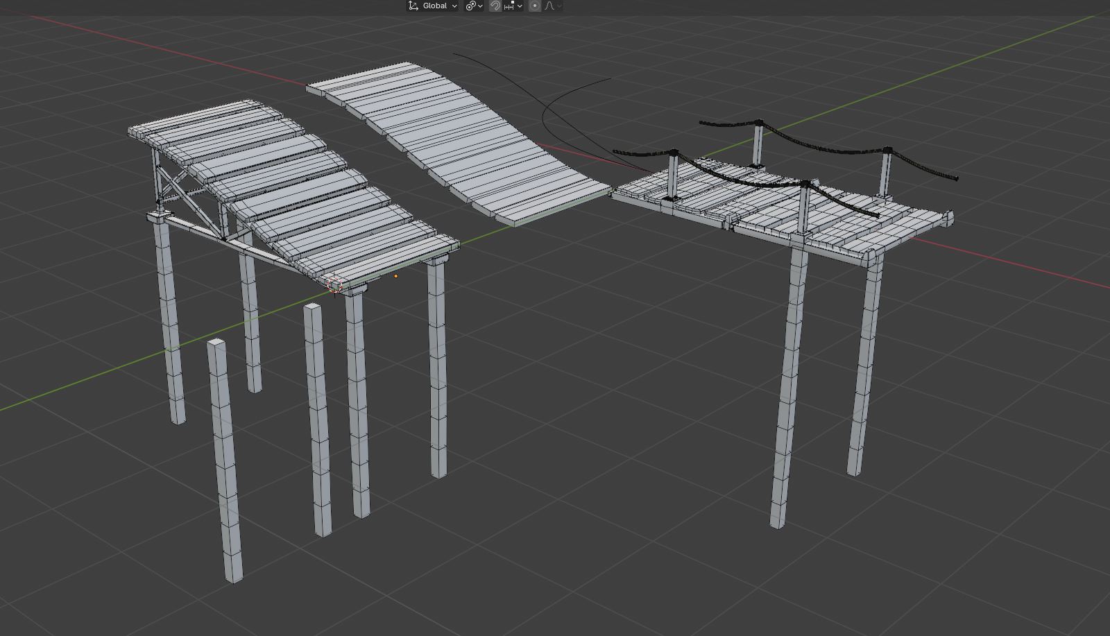 Some wooden platforms