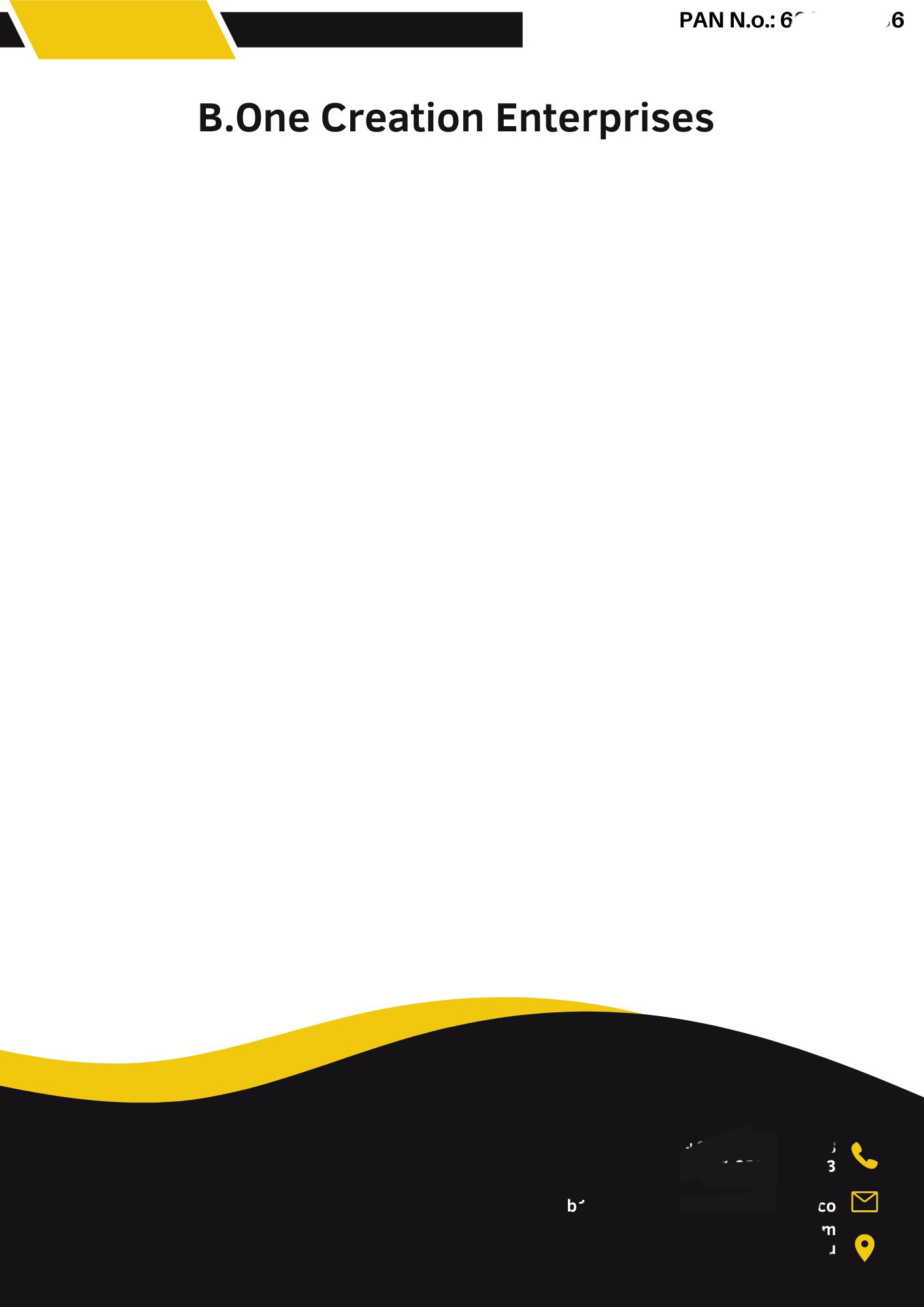 B.one Creation Enterprises letterhead