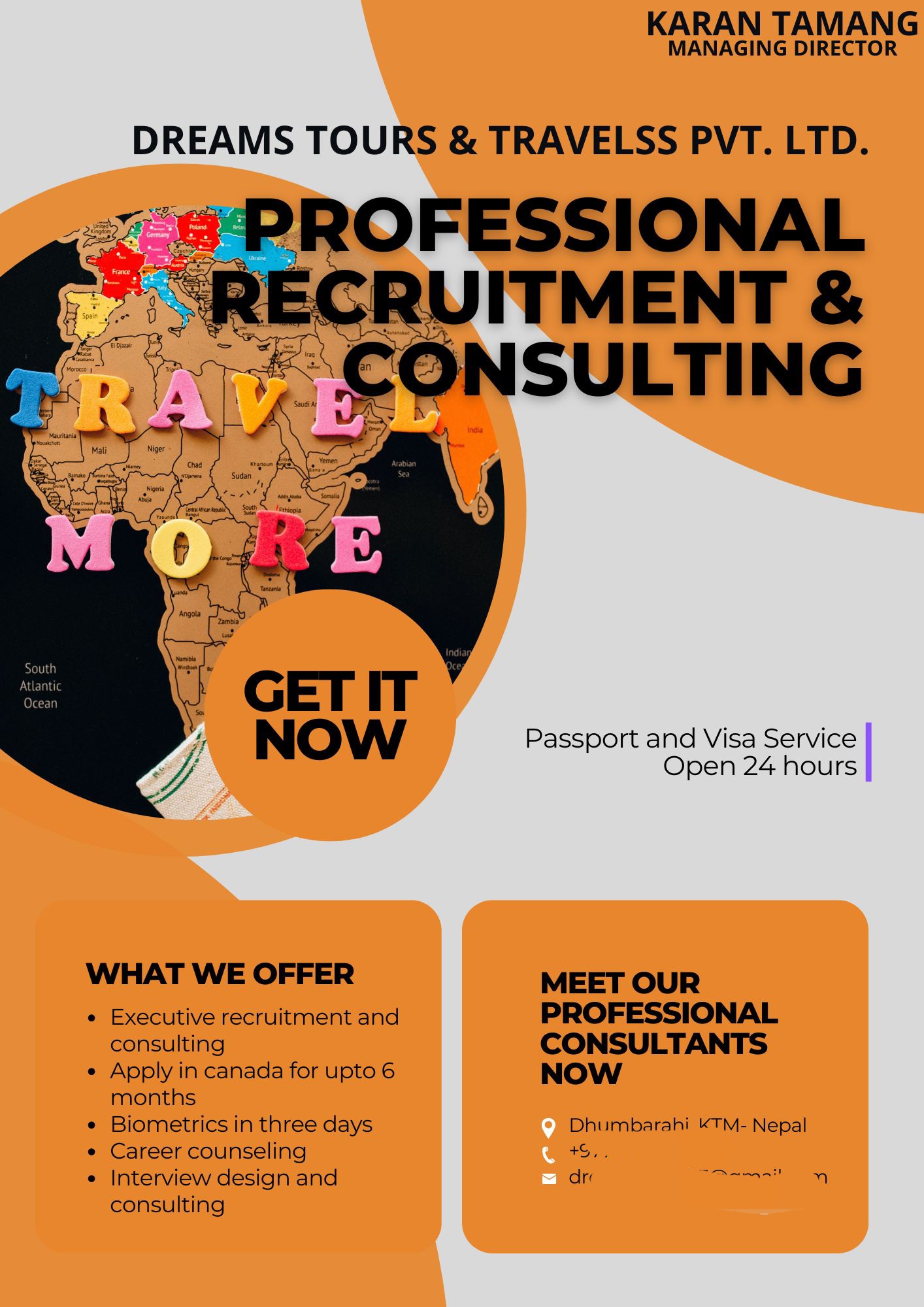 Professional recruitment and consulting design for social media 