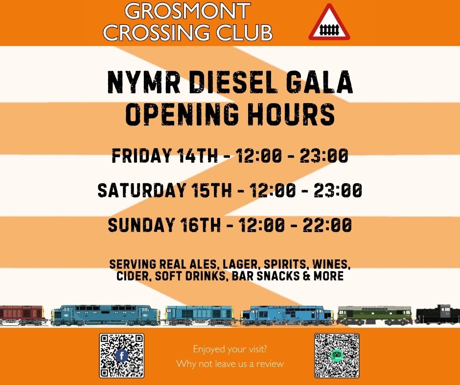 Opening hours social post for the Grosmont Crossing Club