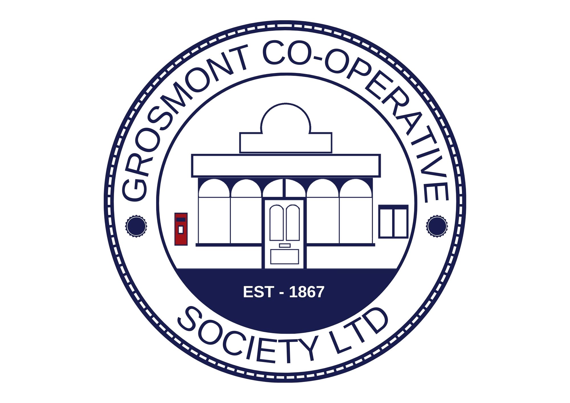 I was asked to create a new logo using the shop front of the Grosmont Co-Op. It
