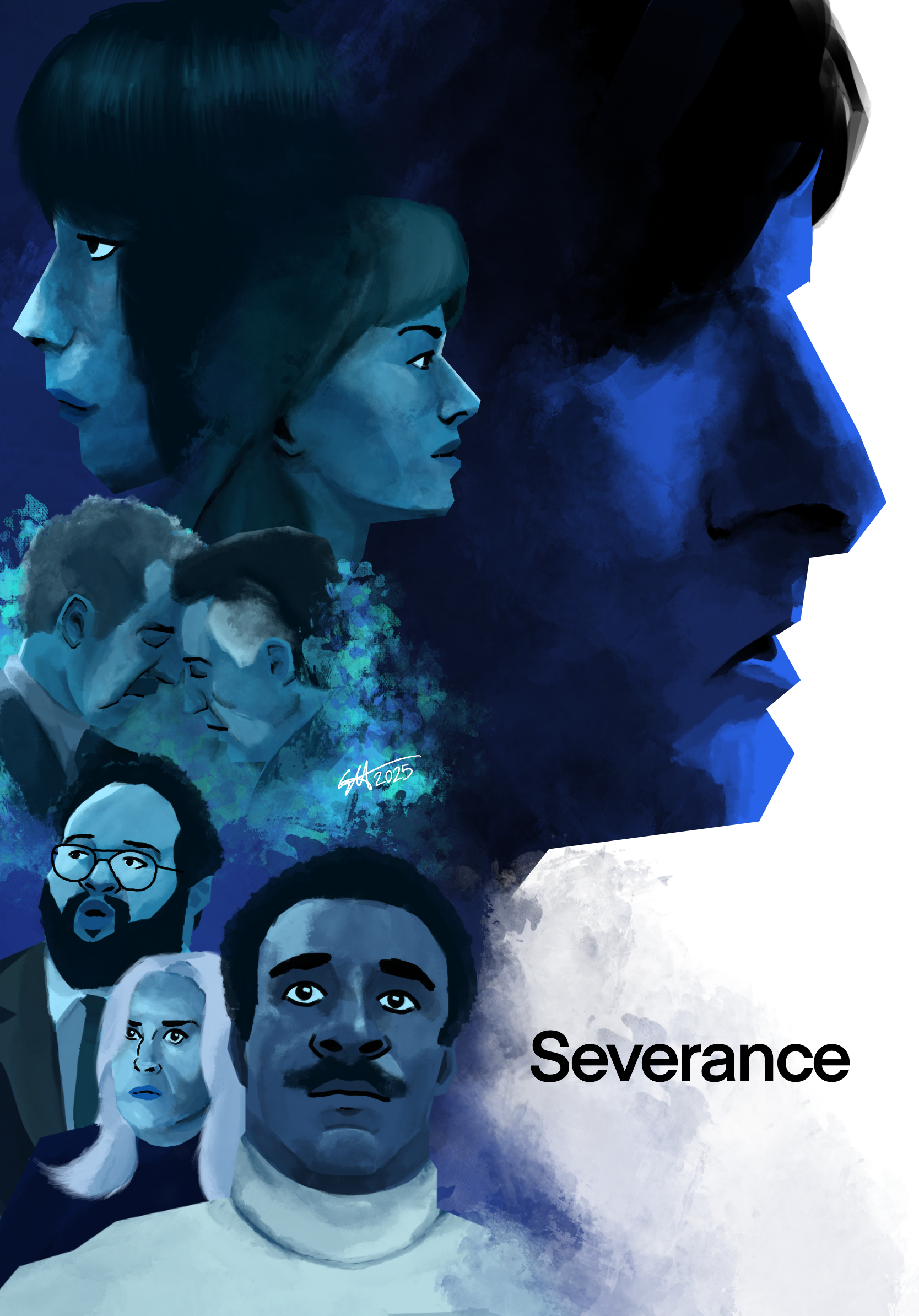 I drew this poster for the show Severance using Procreate