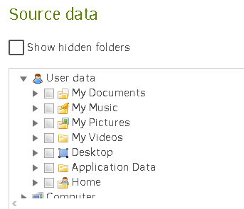 Choose the local file path you want to backup